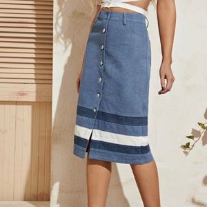 NWT LAST CHANCE Denim button down skirt